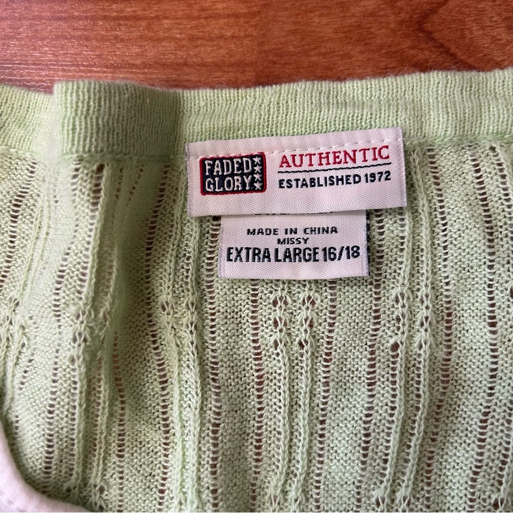 4/$15 Faded Glory green sweater - Picture 2 of 7